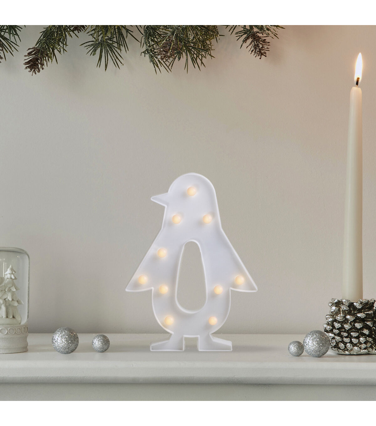 Northlight 10.25 White Penguin LED Marquee LED Sign