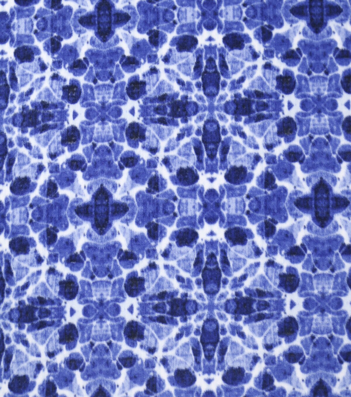 Blue Tie Dye Tile Anti Pill Fleece Fabric