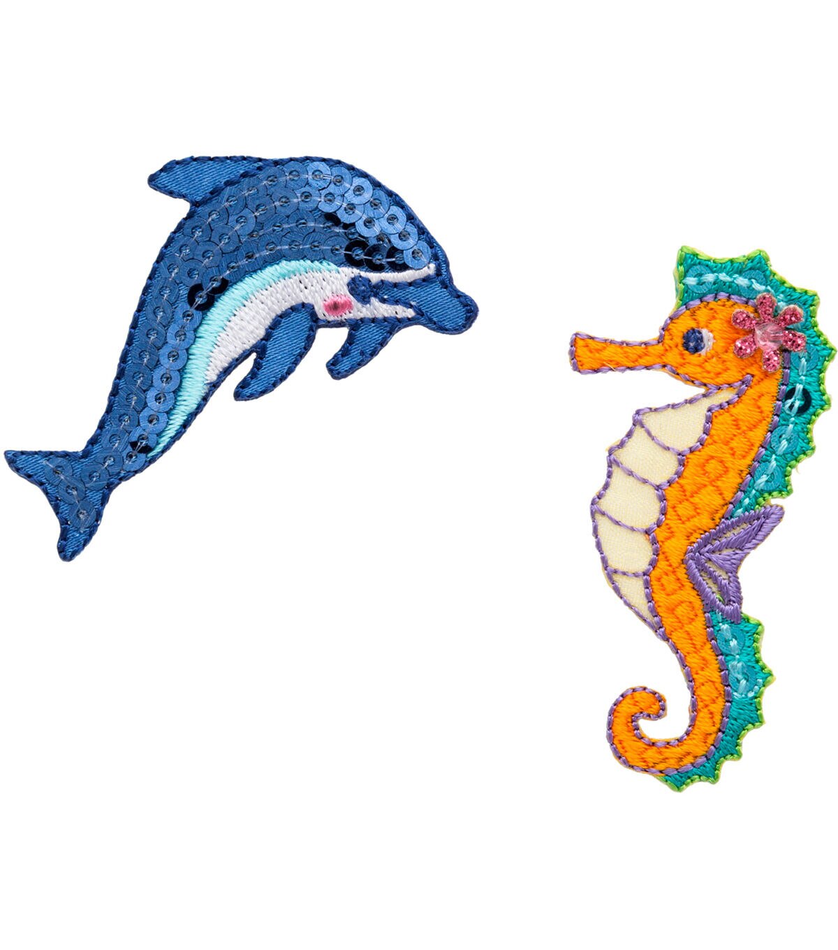Simplicity 2ct Dolphin & Seahorse Iron On Patches