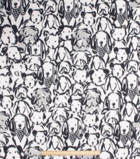 Sketched Dogs Blizzard Fleece Fabric