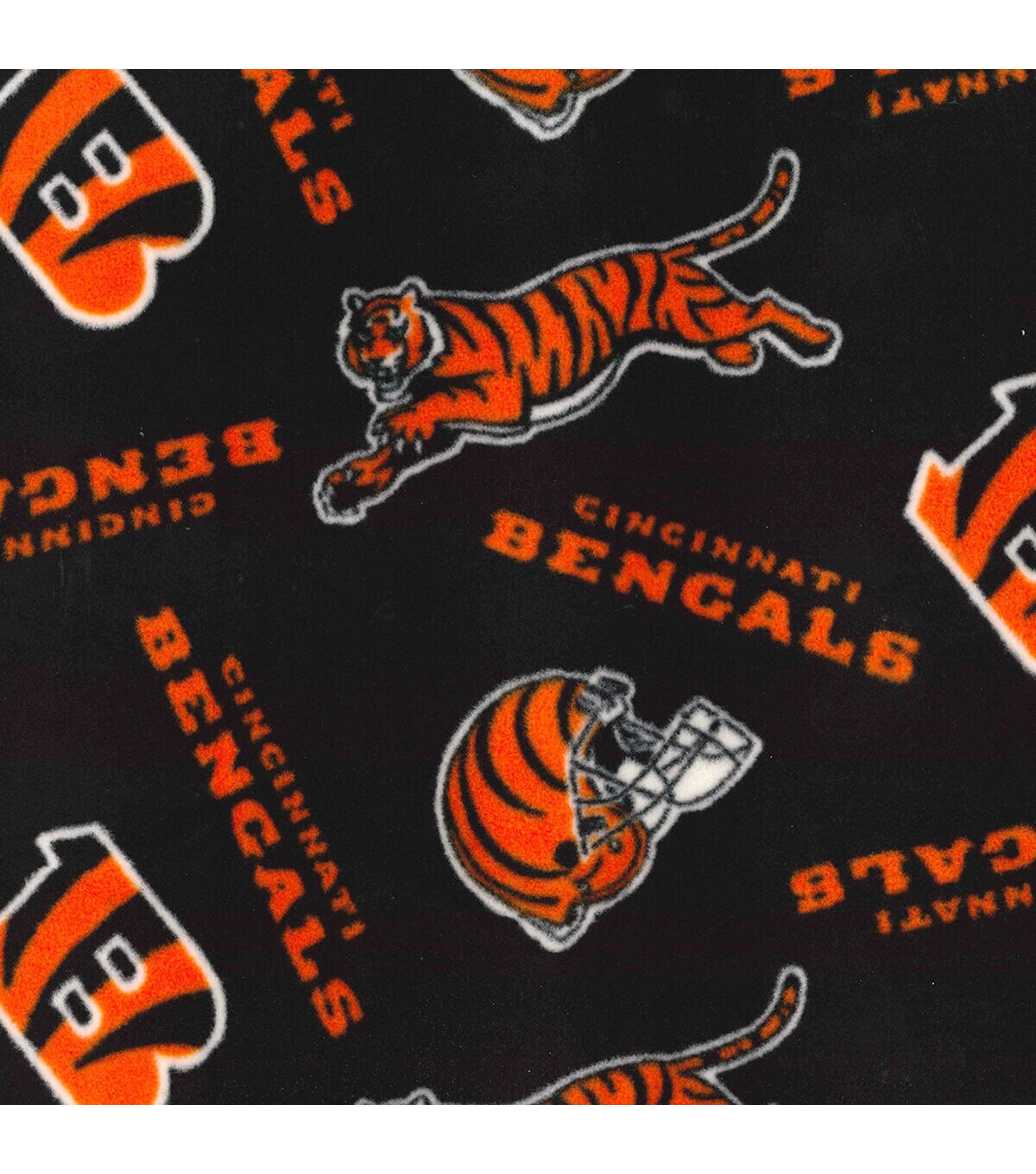 Fabric Traditions Cincinnati Bengals Fleece Fabric Tossed Print
