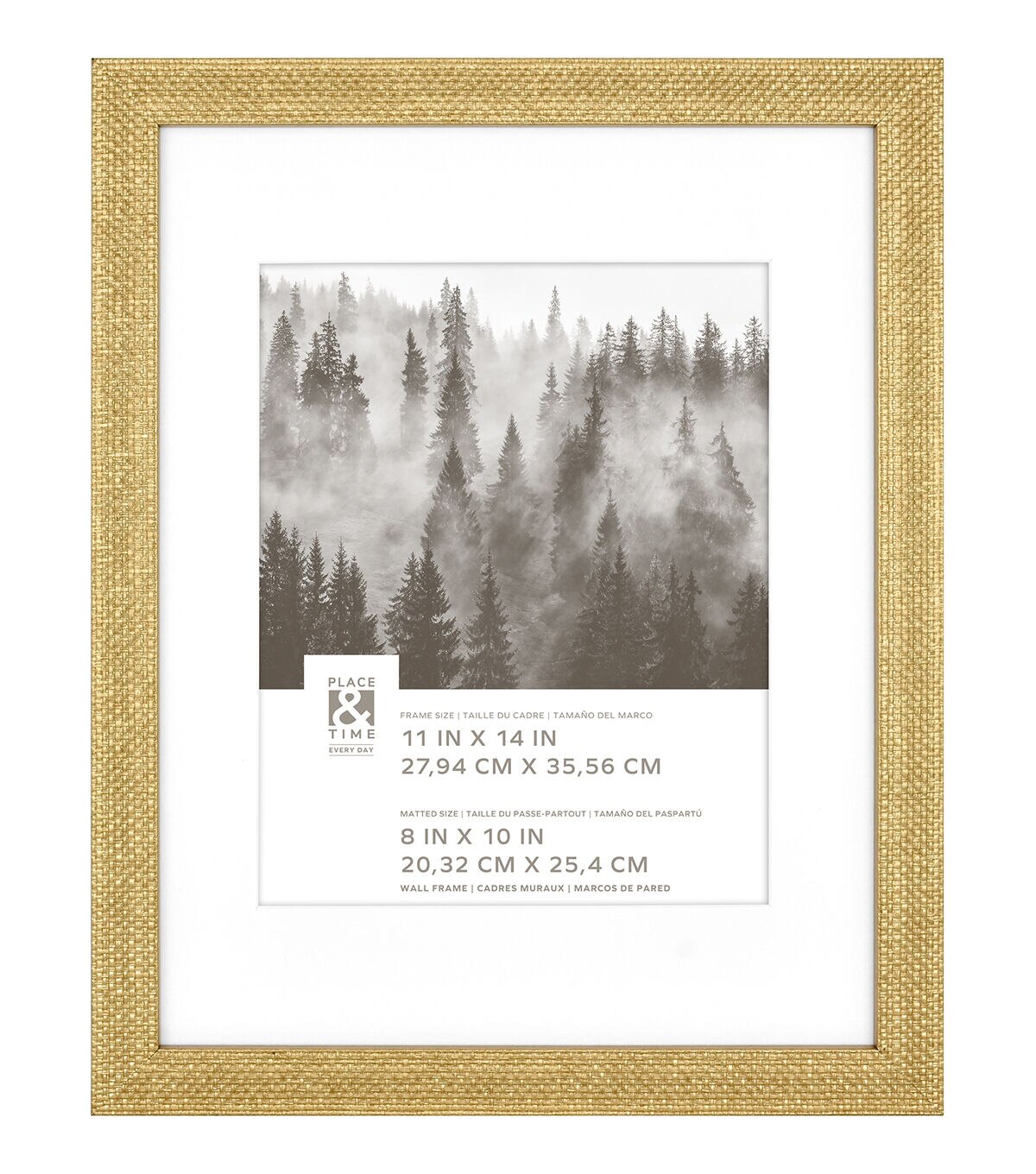 11 x 14 Matted to 8 x 10 Brass Wall Frame by Place & Time