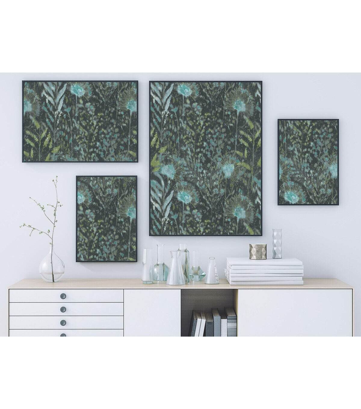 RoomMates 20.5 x 16.5' Green Dandelion Peel & Stick Wallpaper