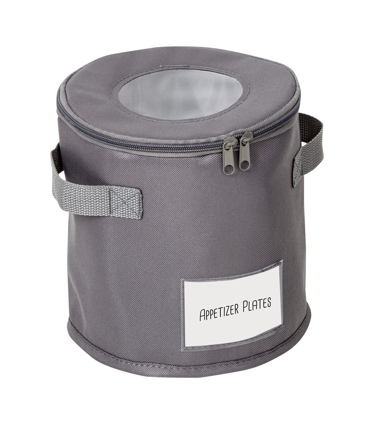 Honey Can Do 8 Gray Round Dinnerware Storage Box