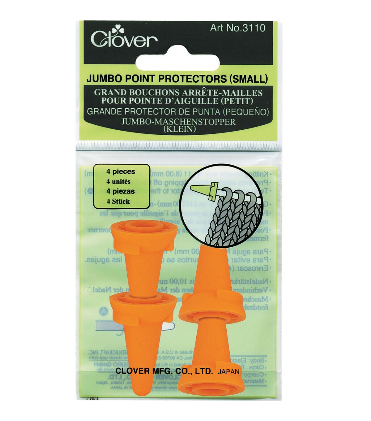 Clover Jumbo Knitting Needle Point Protectors 4 Pkg