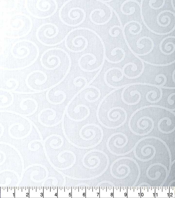 White Scroll Quilt Cotton Fabric by Keepsake Calico