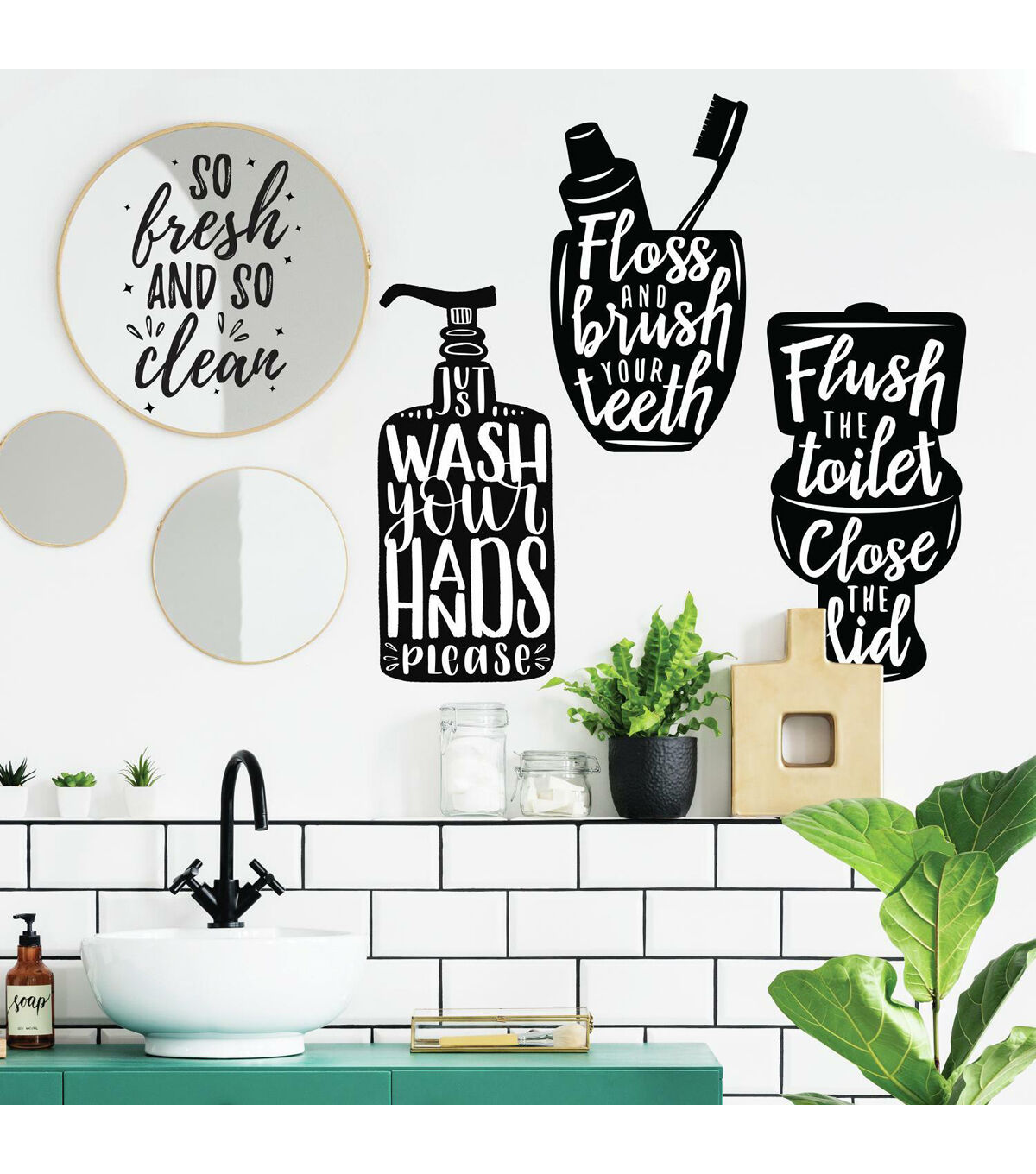 RoomMates Wash Your Hands Soap Quotes Decals