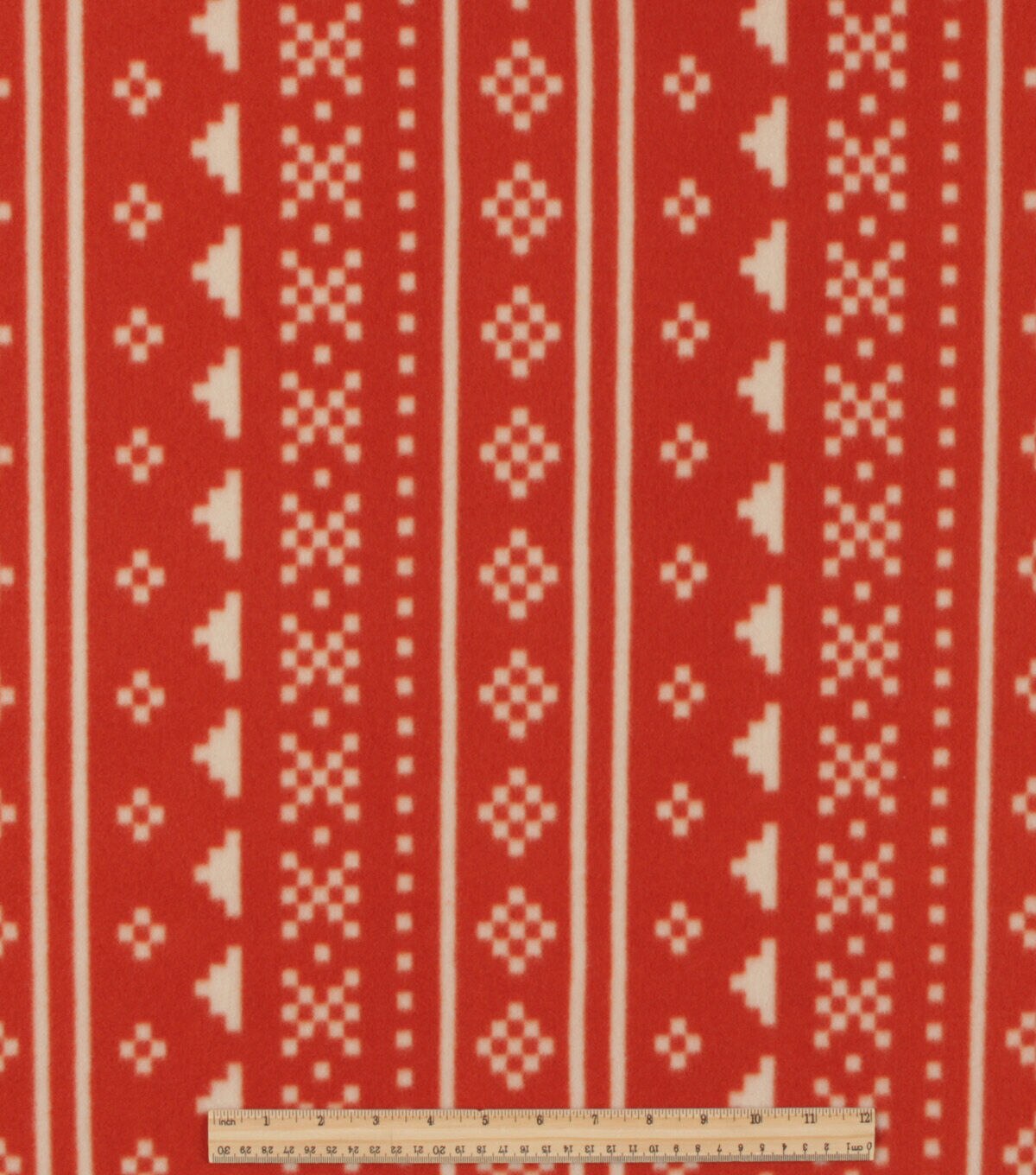 Orange Linear Aztec Blizzard Prints Fleece Fabric