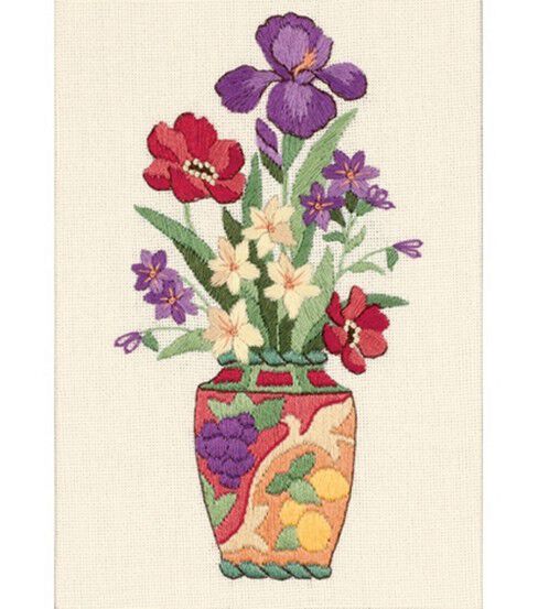Dimensions 5 x 7 Elegant Floral Crewel Embroidery Kit