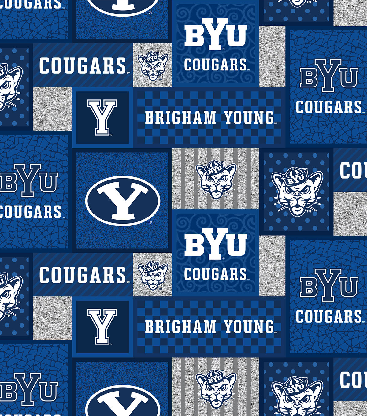 Brigham Young University Patch Fleece Fabric