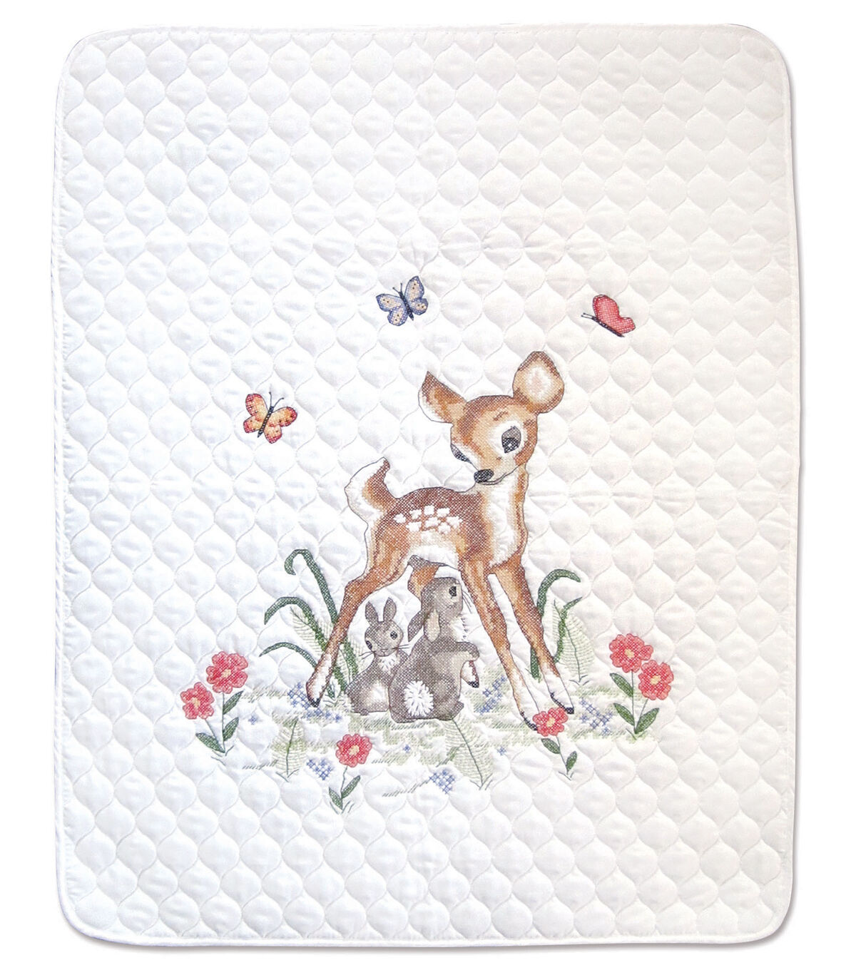 Janlynn 34 x 43 Baby Deer Quilt Stamped Cross Stitch Kit