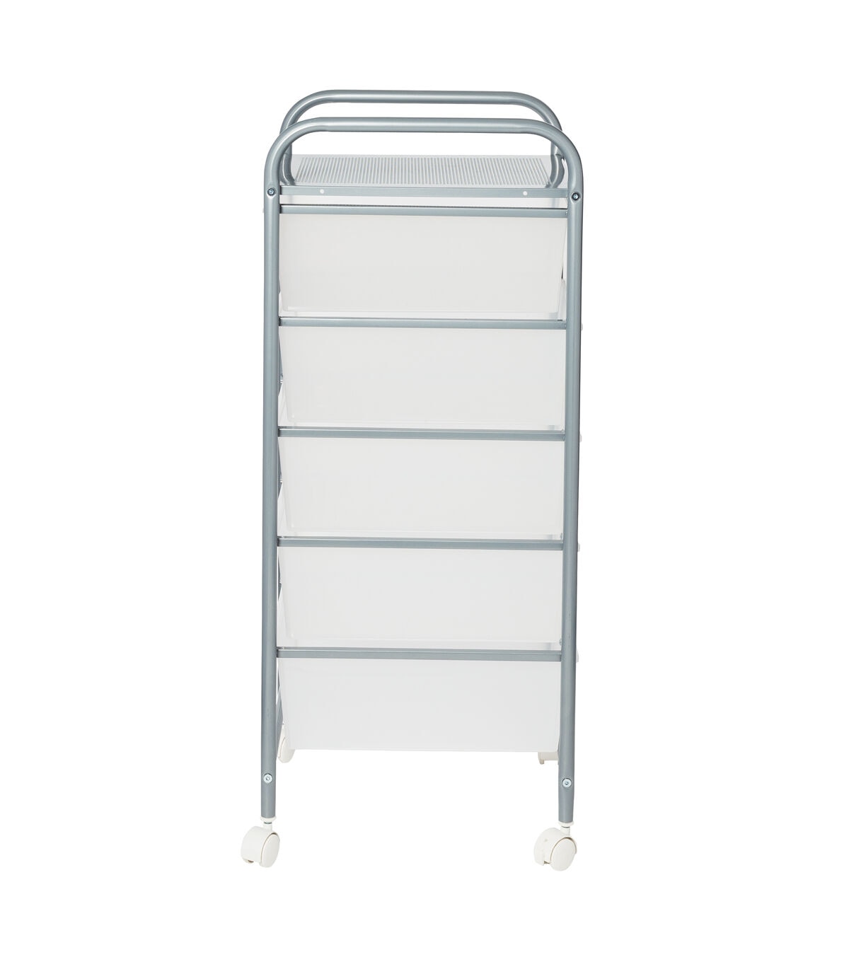 Honey Can Do 12.5 x 37 Clear & Silver Plastic 5 Drawer Storage Cart