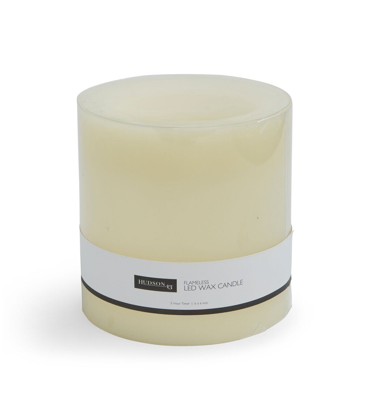 6 x 6 LED Cream Smooth Wax Pillar Candle by Hudson 43
