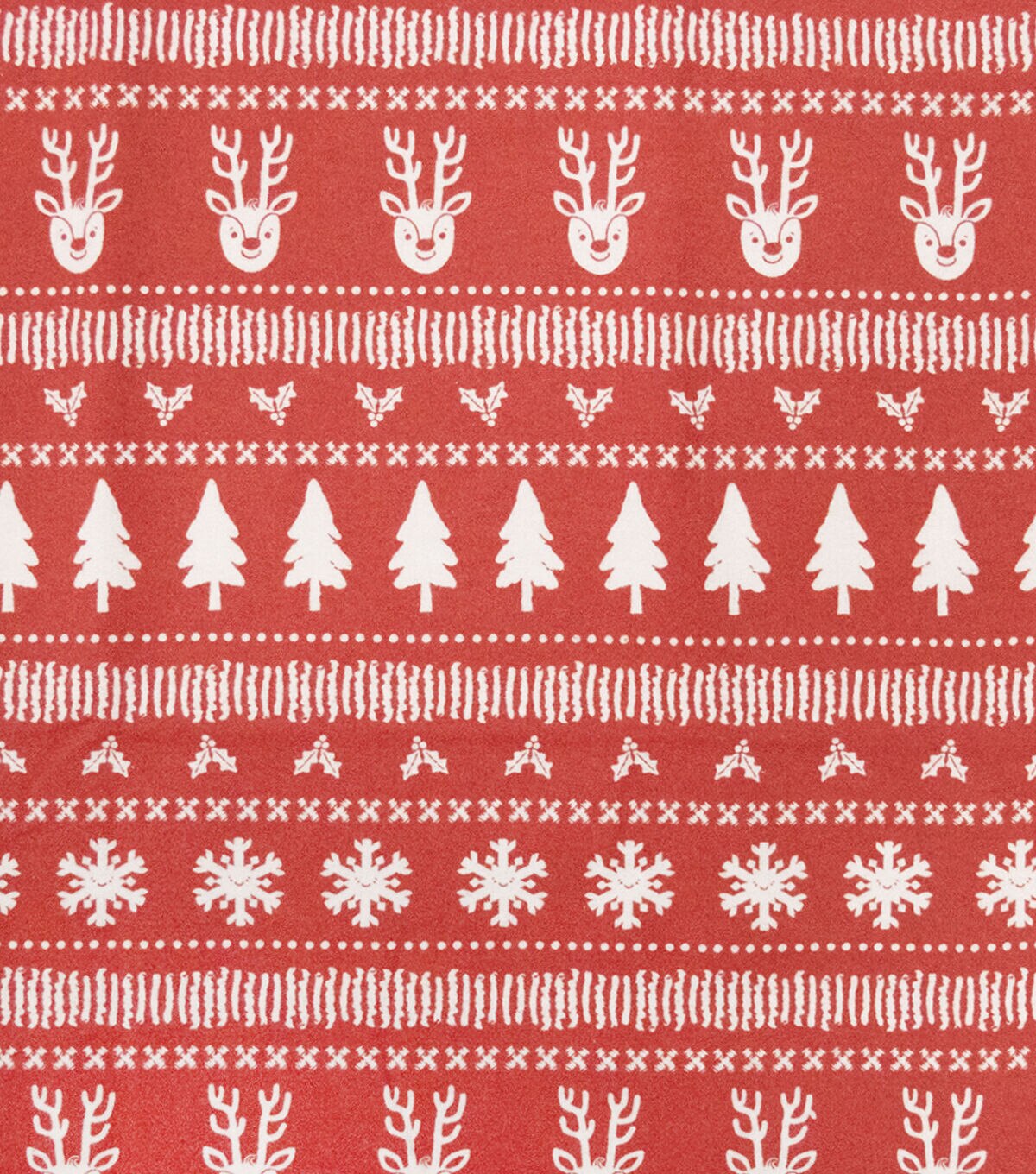 Fair Isle on Red Super Snuggle Christmas Flannel Fabric by POP!