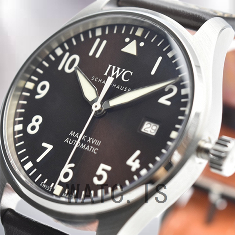 IWC Pilot IW328201 Men's 43mm/40mm Silver-tone Black Dial