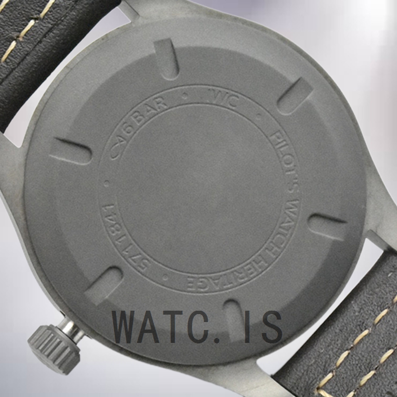 IWC Pilot IW327006 43mm/40mm Men's Grey-tone Leather Strap