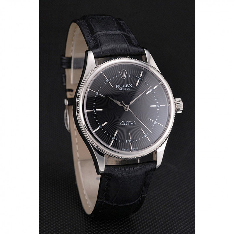 Superclone Rolex Cellini 38mm Black Dial REP016809