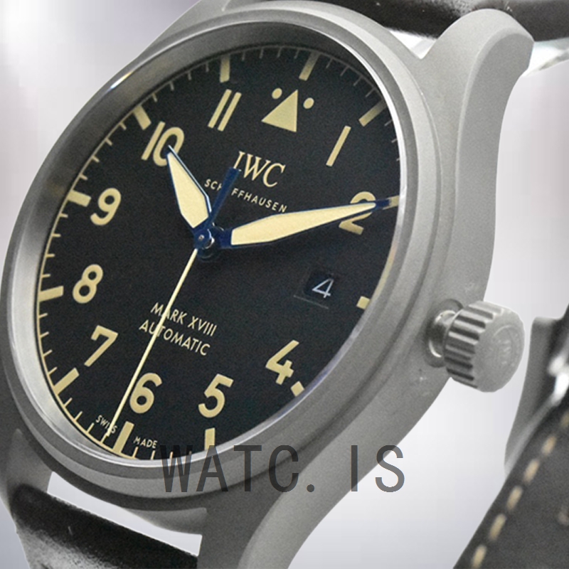 IWC Pilot IW327006 43mm/40mm Men's Grey-tone Leather Strap