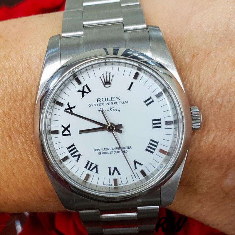 Rolex Oyster Perpetual Air-King 114200 White Dial 34mm Unisex Replica Watch