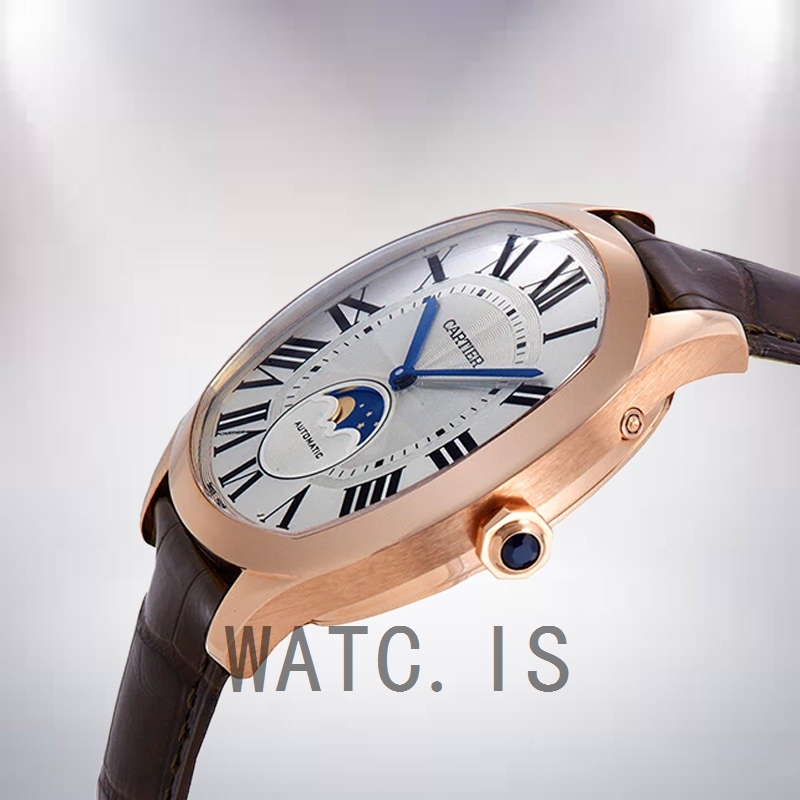 Cartier Drive WGNM0018 Men's 40mm Leather Strap Rose Gold-tone