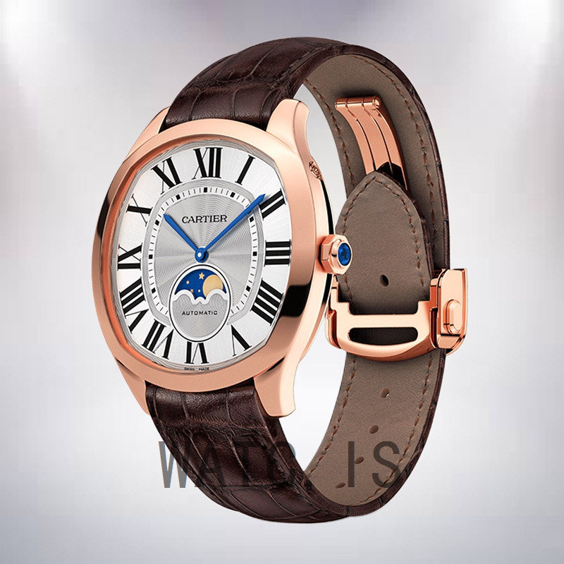 Cartier Drive WGNM0018 Men's 40mm Leather Strap Rose Gold-tone