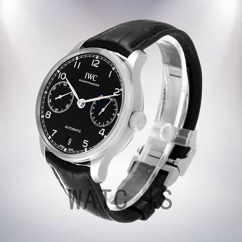 IWC Portuguese Automatic IW500703 Men's 42mm Automatic Black Dial