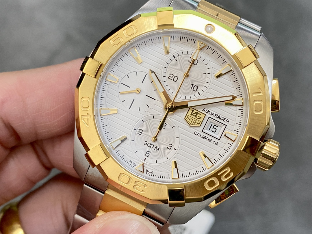 Tag Heuer Aquaracer Chronograph CAY2121.BB0923 43mm Gold/Silver