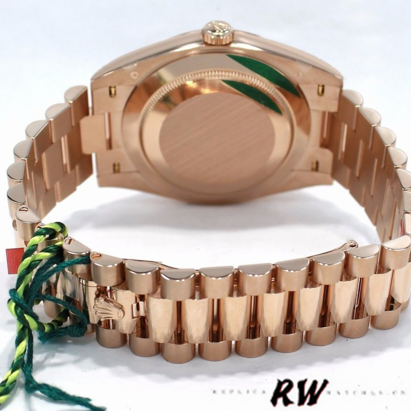Rolex Day-Date 228235 Chocolate Brown Roman Numeral Dial Fluted Bezel 40mm Mens Replica Watch