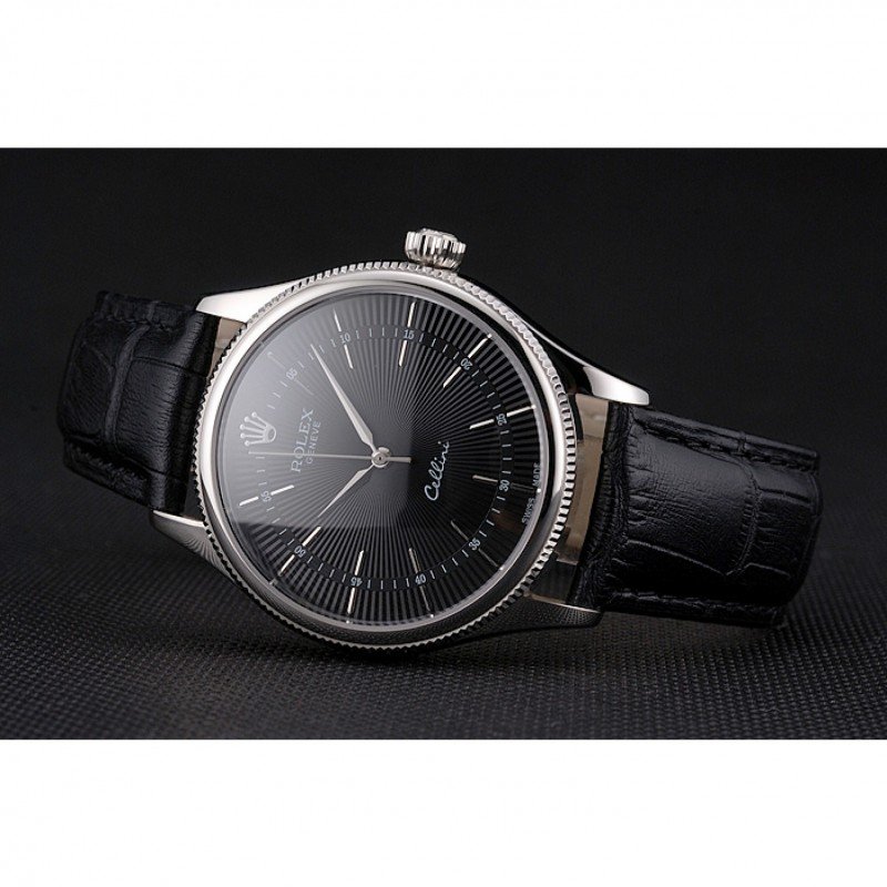 Superclone Rolex Cellini 38mm Black Dial REP016809