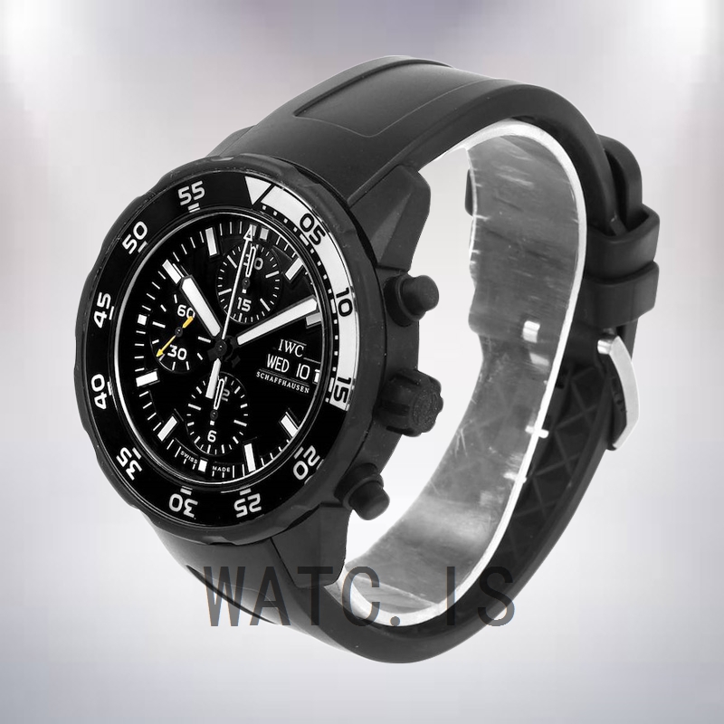 IWC Aquatimer Men's 45mm IWC376705 Rubber Band Black Dial