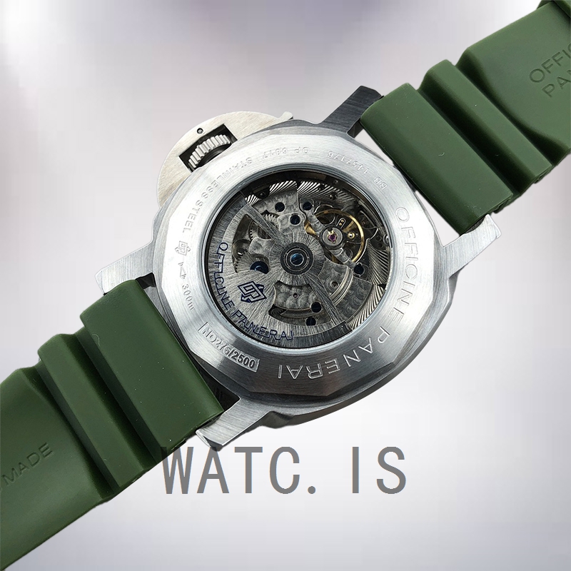 Panerai Submersible PAM01055 Men's 47mm Silver-tone Green Dial