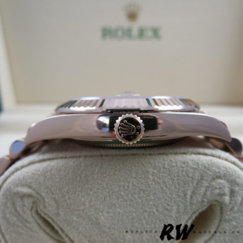 Rolex Day-Date 228345RBR Olive Green Roman Dial Diamond Bezel 40mm Mens Replica Watch