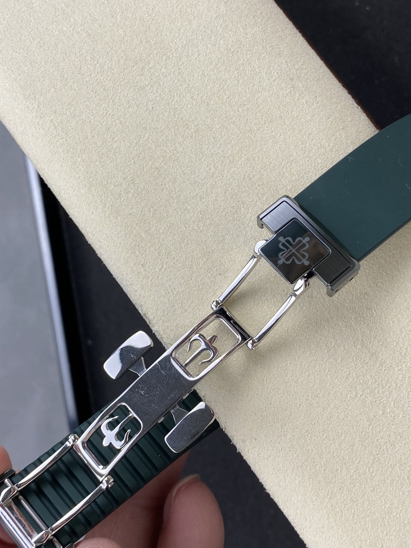 Patek Philippe Nautilus Green Rubber White Dial 5711 40MM Watch