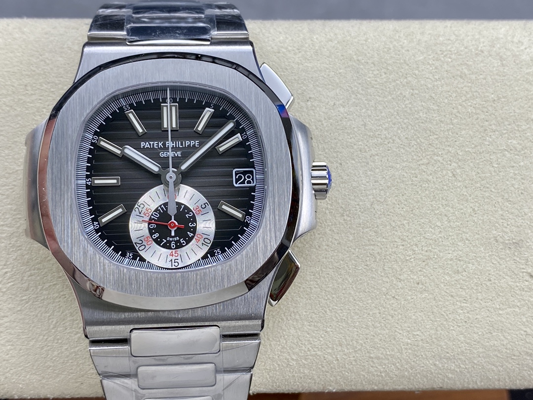 Patek Philippe Nautilus Chronograph Stainless Steel Black Dial 5980 1A 014