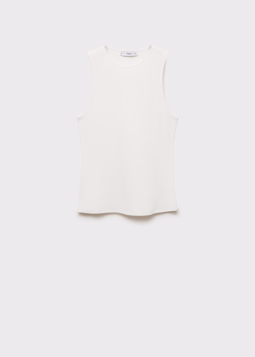 Ribbed cotton top - White