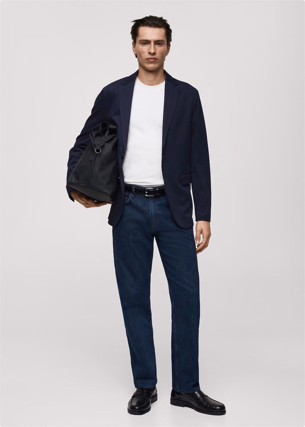Slim fit cotton blazer - Sky Blue