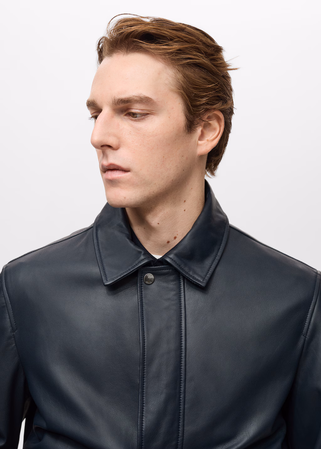 Nappa leather jacket with pockets - Night Blue