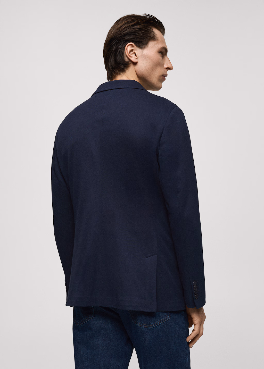 Slim fit cotton blazer - Sky Blue