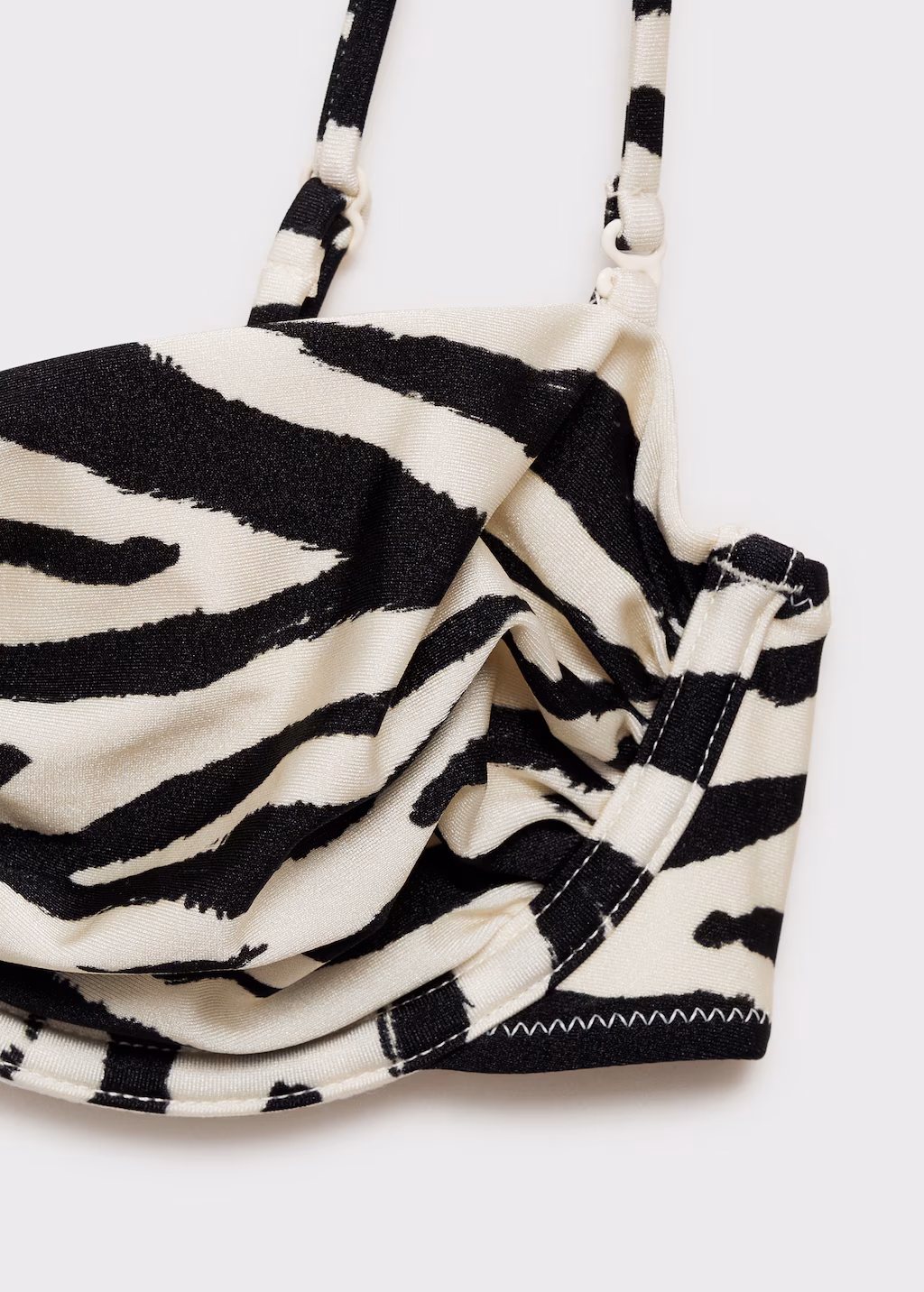 Zebra-print underwired bikini top - Black