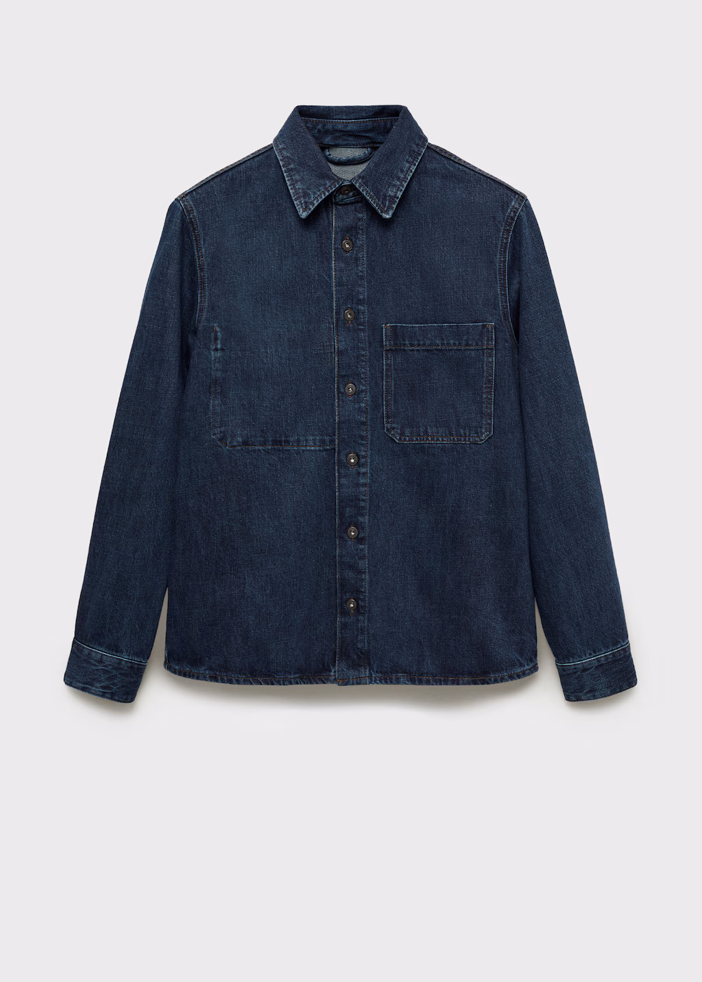 Regular-fit denim overshirt - Open Blue
