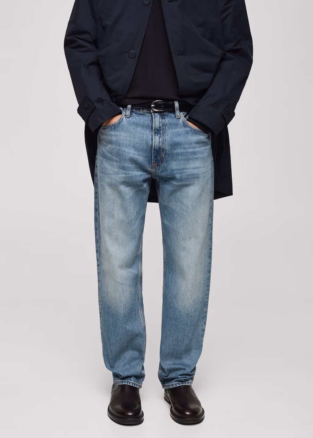 Moby straight-fit black jeans - Black denim