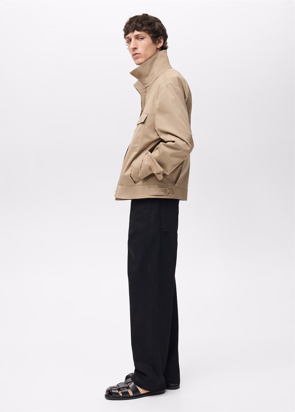 Relaxed-fit cotton jacket - Beige