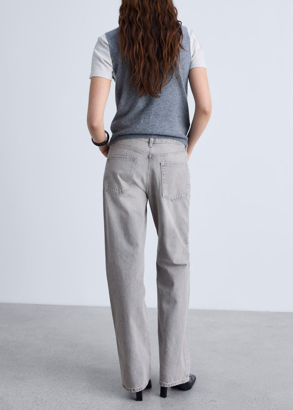 Miami medium-rise straight-fit jeans - Black denim