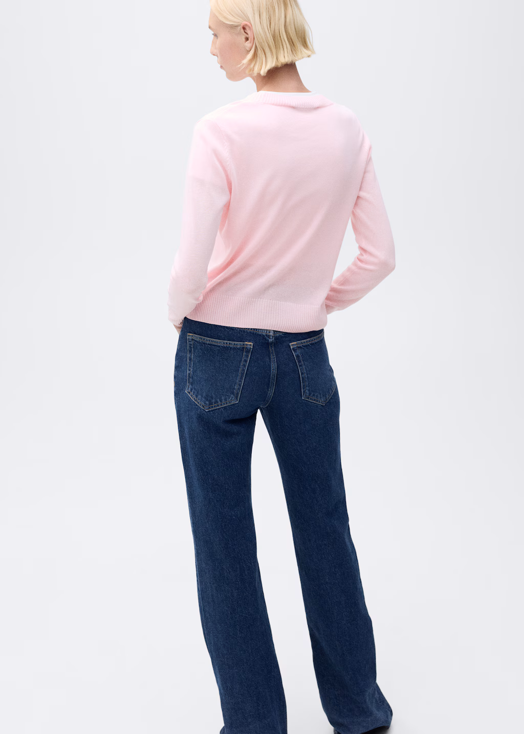 Linen-blend knitted sweater - Sky Blue