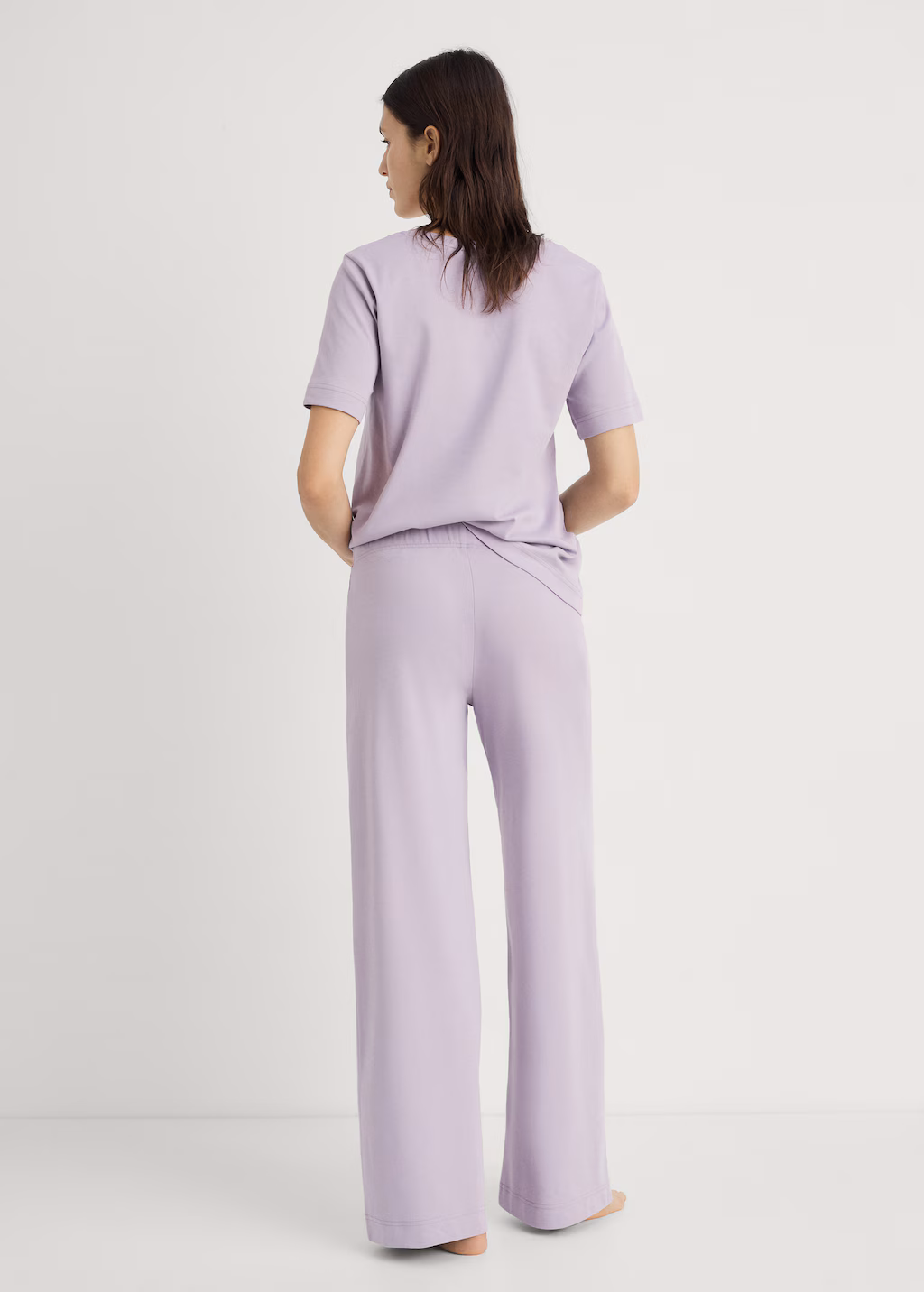 Plain cotton pyjama trousers - Brown