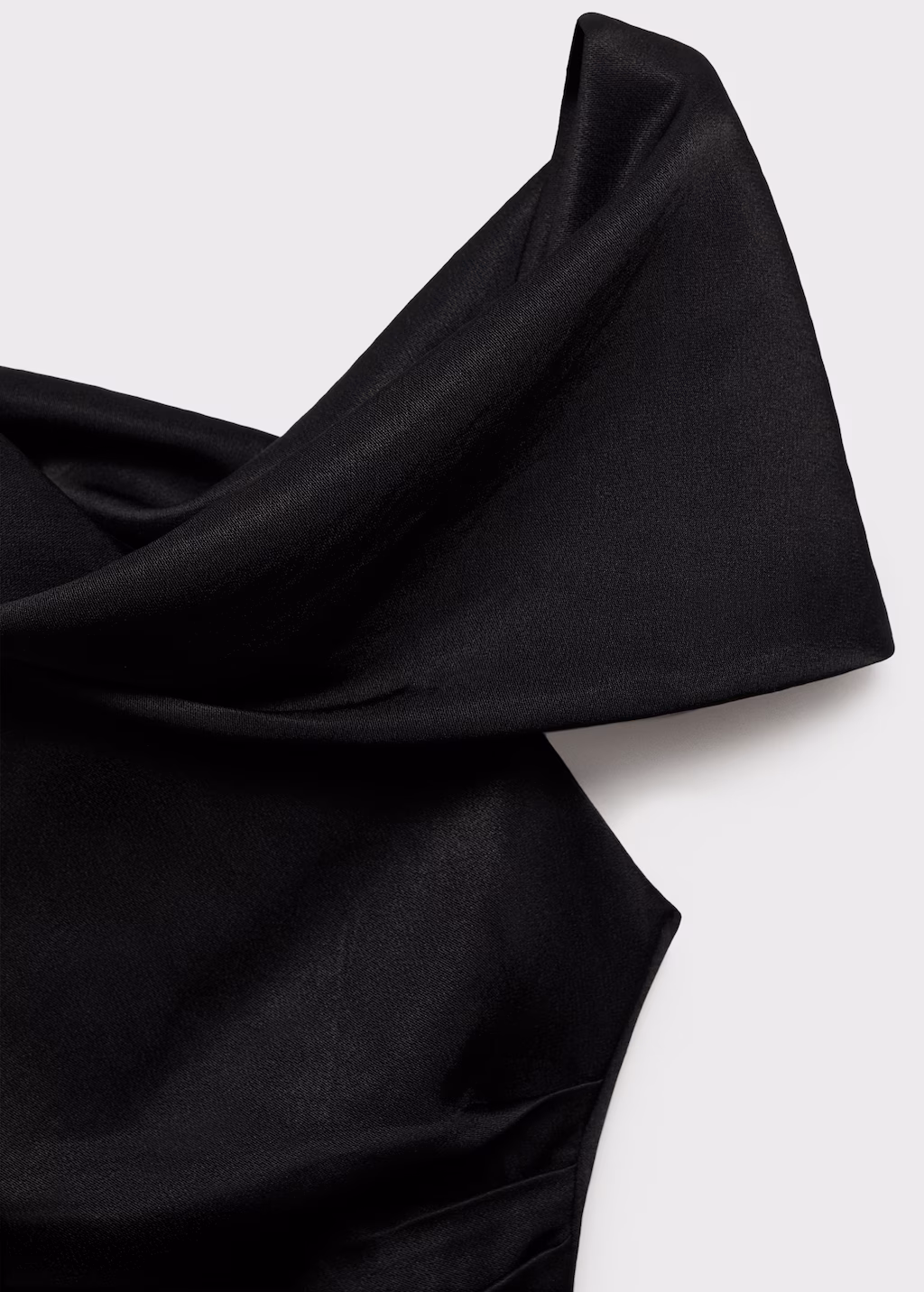 Short-sleeved draped blouse - Black
