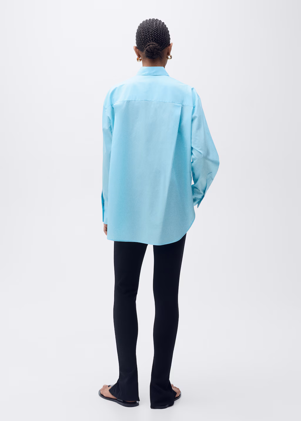 Oversize poplin shirt - Blue