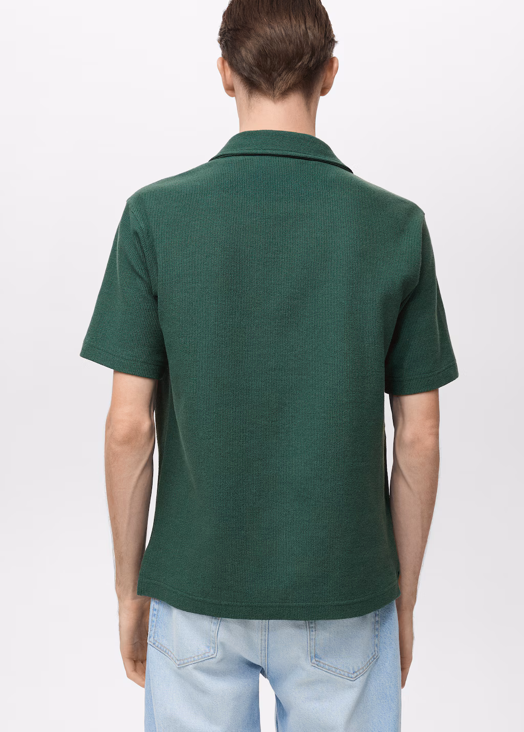 Regular-fit textured polo shirt - Ecru