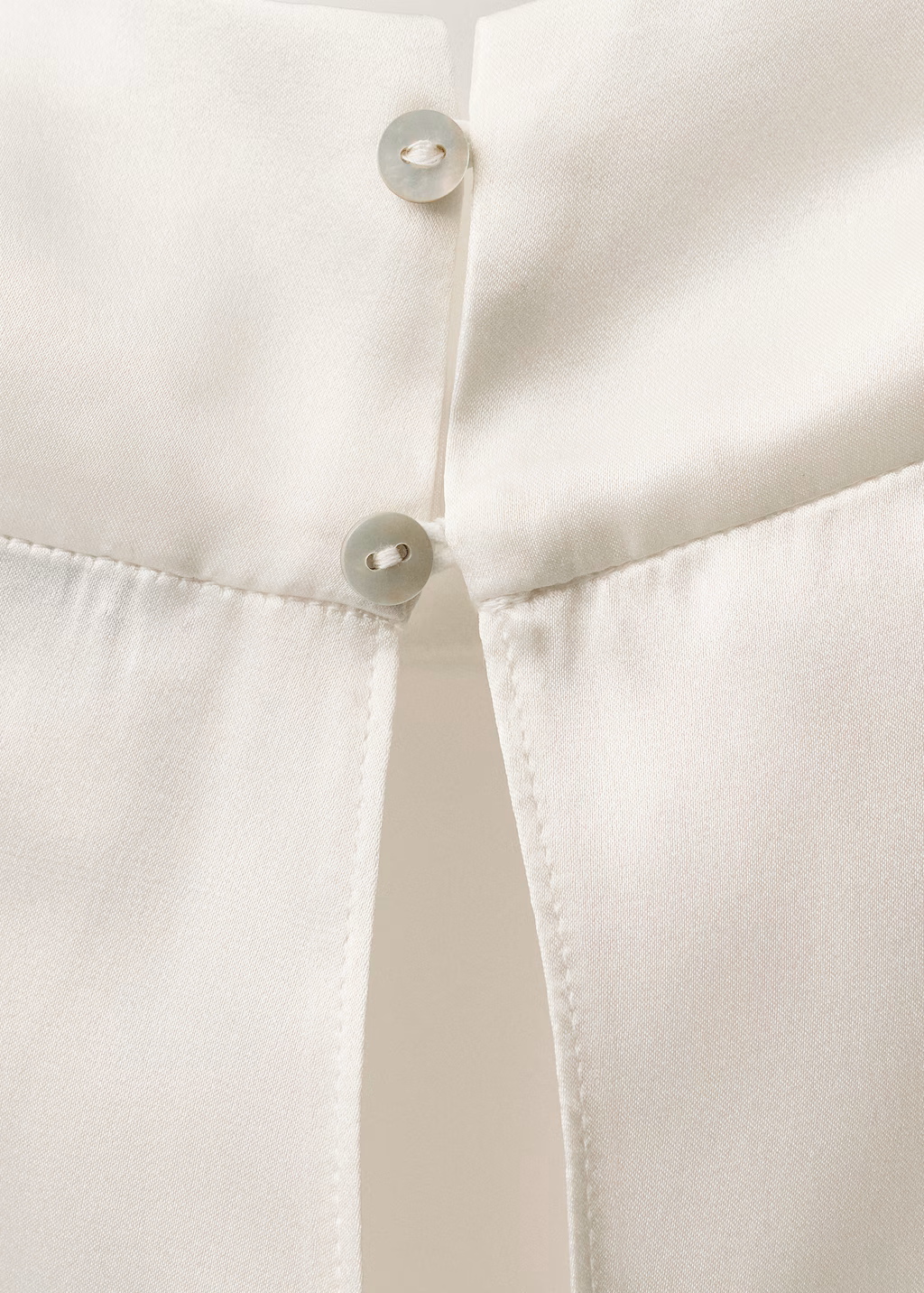 High neck silk blouse - Ecru