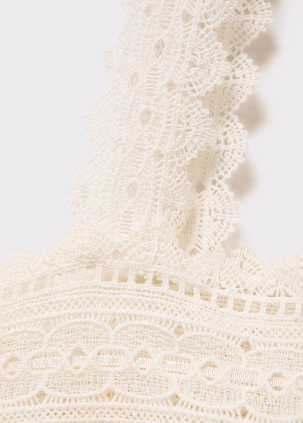 Openwork detail top - White